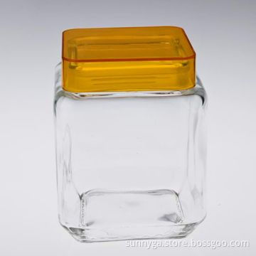 Quadrate Storage Jar with 145mm Height and 90mm Bottom, Measures 97 x 90 x 145mm